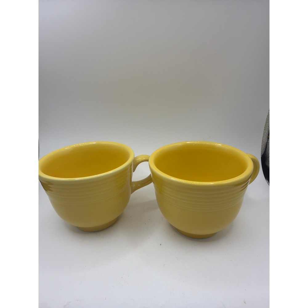 2 Fiesta SUNFLOWER Homer Laughlin Flat Cups- Fiestaware